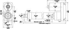 Thomson Industries - 36" Stroke Len, 30% Duty Cycle, 12 Volt, Performance PakLinear Electromechanical Actuator - DC Input, 1.1" per Second, 750 Lb Capacity - Best Tool & Supply