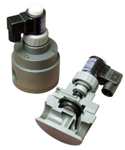 Plast-O-Matic - 1-1/2" Port, Pilot Operated, PVC Solenoid Valve - Normally Closed, EPDM Seal - Best Tool & Supply