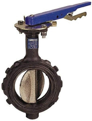 NIBCO - 8" Pipe, Wafer Butterfly Valve - Lever Handle, Ductile Iron Body, Buna-N Seat, 250 WOG, Ductile Iron Disc, Stainless Steel Stem - Best Tool & Supply