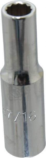 Proto - 7/16", 1/2" Drive, Deep Hand Socket - 12 Points, 3-1/4" OAL, Chrome Finish - Best Tool & Supply