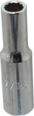 Proto - 7/16", 1/2" Drive, Deep Hand Socket - 12 Points, 3-1/4" OAL, Chrome Finish - Best Tool & Supply