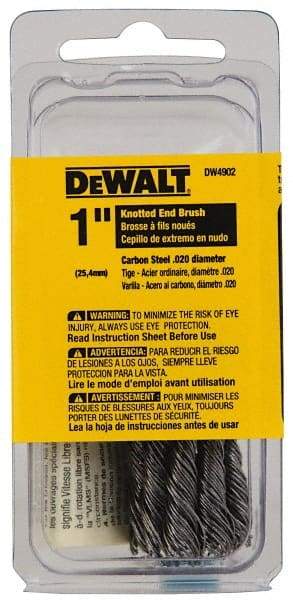 DeWALT - 1" Brush Diam, Knotted, End Brush - 1/4" Diam Shank, 20,000 Max RPM - Best Tool & Supply