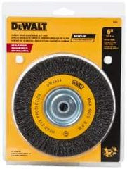 DeWALT - 6" OD, 3/8" Arbor Hole, Crimped Steel Wheel Brush - 3/4" Face Width, 0.014" Filament Diam, 6,000 RPM - Best Tool & Supply