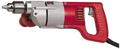 Milwaukee Tool - 1/2" Keyed Chuck, 1,000 RPM, D-Handle Electric Drill - 7 Amps, 120 Volts, Reversible, Includes Chuck Key with Holder & Side Handle - Best Tool & Supply