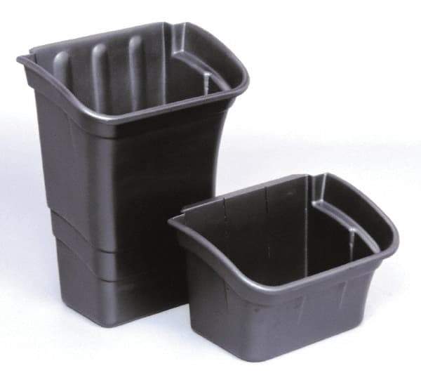 Rubbermaid - 4 Gal Black Rectangle Recycling Container - Polyethylene, 10-1/2" High x 12-1/8" Long x 17" Wide - Best Tool & Supply