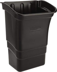 Rubbermaid - 8 Gal Black Rectangle Trash Can - Polyethylene, 22" High x 12" Long x 17" Wide - Best Tool & Supply