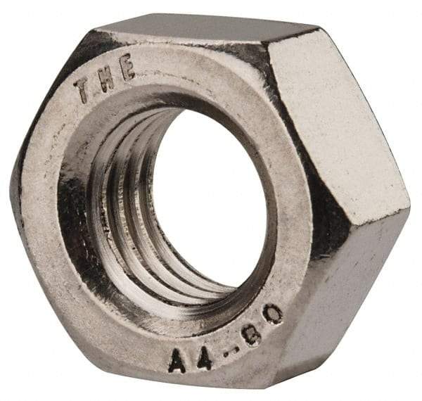 Value Collection - M14x2.00 Metric Coarse Stainless Steel Right Hand Hex Nut - 22mm Across Flats, 11mm High, Uncoated - Best Tool & Supply