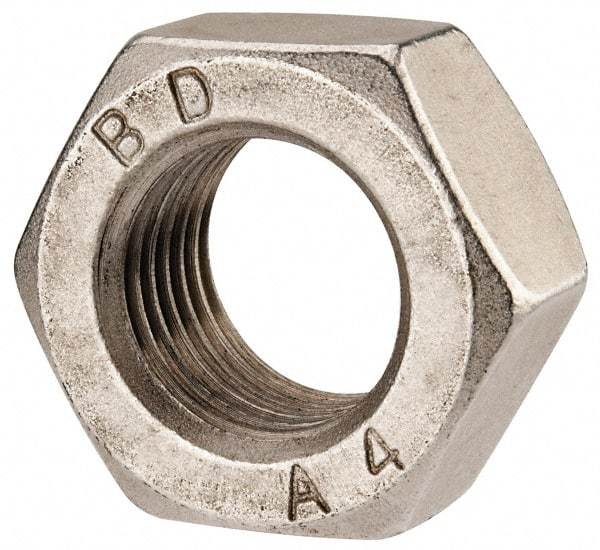 Value Collection - M33x3.50 Metric Coarse Stainless Steel Right Hand Hex Nut - 50mm Across Flats, 26mm High, Uncoated - Best Tool & Supply