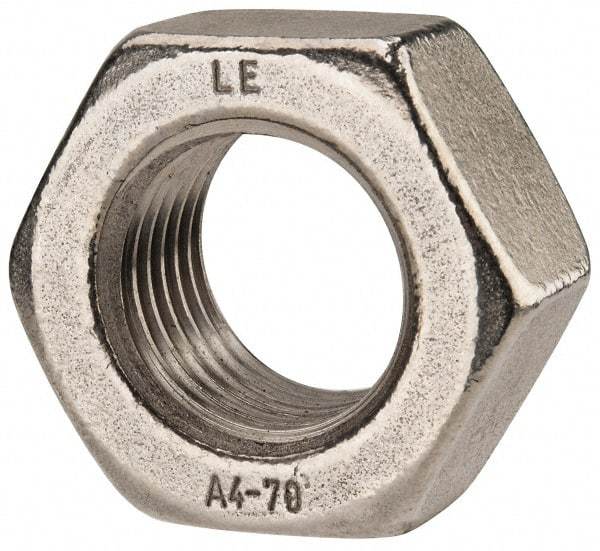 Value Collection - M39x4.00 Metric Coarse Stainless Steel Right Hand Hex Nut - 60mm Across Flats, 31mm High, Uncoated - Best Tool & Supply