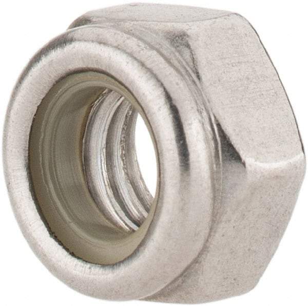 Value Collection - M6x1.00 Metric Coarse 316 & Austenitic Grade A4 Hex Lock Nut with Nylon Insert - 6mm High, Uncoated - Best Tool & Supply