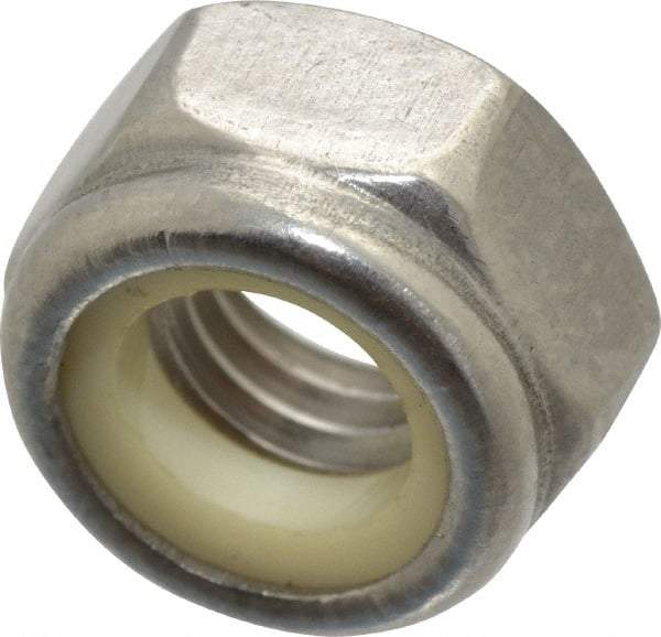 Value Collection - M8x1.25 Metric Coarse 316 & Austenitic Grade A4 Hex Lock Nut with Nylon Insert - 8mm High, Uncoated - Best Tool & Supply