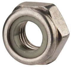 Value Collection - M10x1.50 Metric Coarse 316 & Austenitic Grade A4 Hex Lock Nut with Nylon Insert - 10mm High, Uncoated - Best Tool & Supply