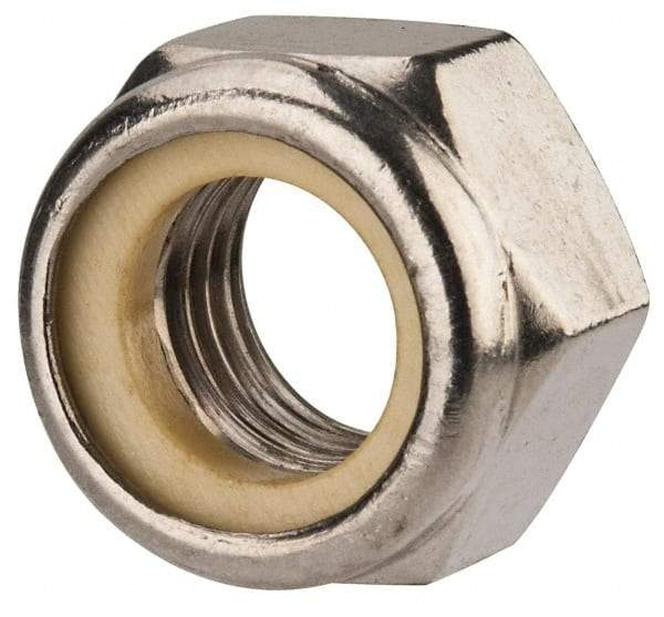 Value Collection - M16x2.00 Metric Coarse 316 & Austenitic Grade A4 Hex Lock Nut with Nylon Insert - 16mm High, Uncoated - Best Tool & Supply