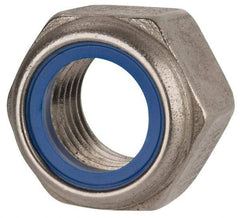 Value Collection - M22x2.50 Metric Coarse 316 & Austenitic Grade A4 Hex Lock Nut with Nylon Insert - 22mm High, Uncoated - Best Tool & Supply