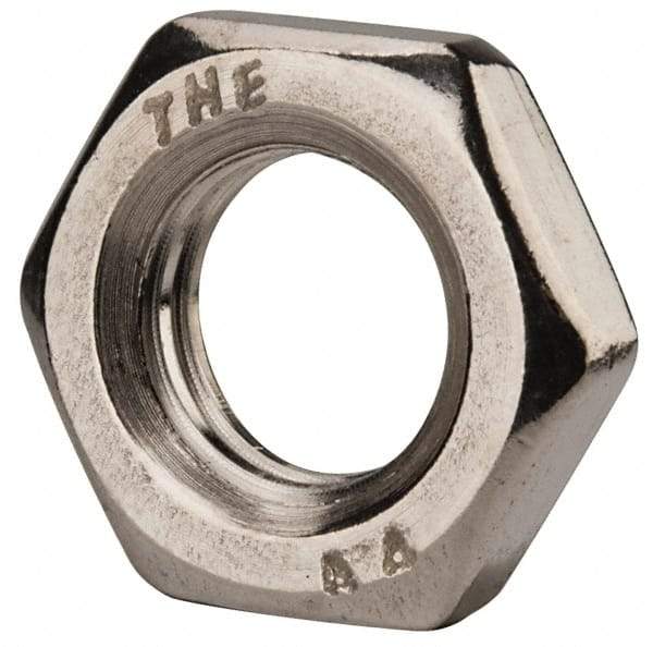 Value Collection - M12x1.75 Metric Coarse Stainless Steel Right Hand Hex Jam Nut - 19mm Across Flats, 6mm High, Uncoated - Best Tool & Supply