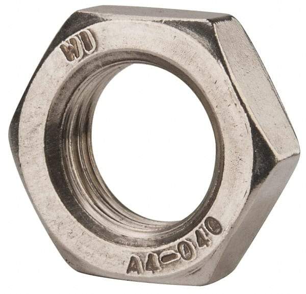 Value Collection - M22x2.50 Metric Coarse Stainless Steel Right Hand Hex Jam Nut - 32mm Across Flats, 11mm High, Uncoated - Best Tool & Supply