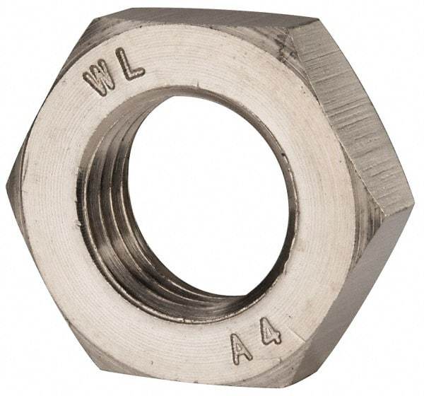 Value Collection - M27x3.00 Metric Coarse Stainless Steel Right Hand Hex Jam Nut - 41mm Across Flats, 13.5mm High, Uncoated - Best Tool & Supply