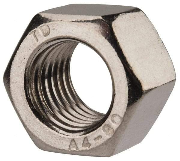 Value Collection - M16x2.00 Metric Coarse Stainless Steel Right Hand Heavy Hex Nut - 24mm Across Flats, 16mm High, Uncoated - Best Tool & Supply