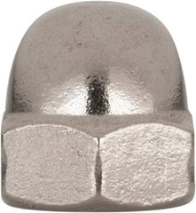 Value Collection - M10x1.5 Metric Coarse, 17mm Width Across Flats, Uncoated, Stainless Steel Acorn Nut - 18mm Overall Height, Austenitic A4, DIN 1587 - Best Tool & Supply