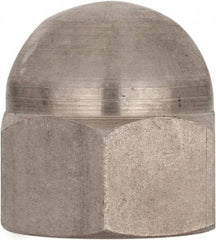 Value Collection - M18x2.5 Metric Coarse, 27mm Width Across Flats, Uncoated, Stainless Steel Acorn Nut - 32mm Overall Height, Austenitic A4, DIN 1587 - Best Tool & Supply