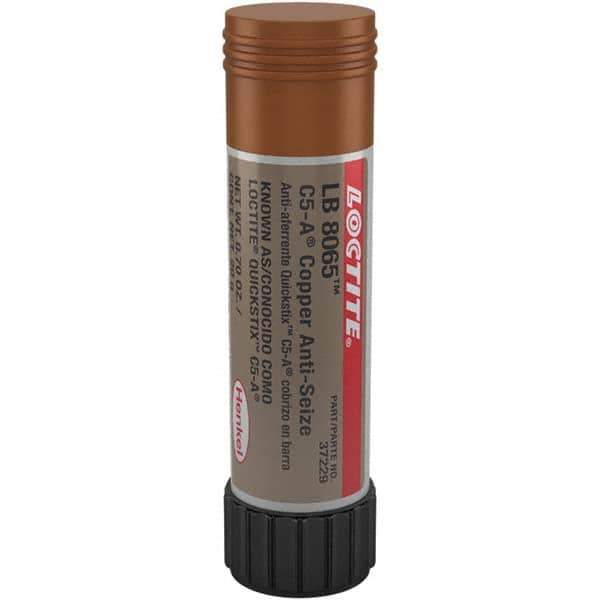 Loctite - 20 Gram Stick High Temperature Anti-Seize Lubricant - Copper, -20 to 1,800°F, Copper Colored, Water Resistant - Best Tool & Supply