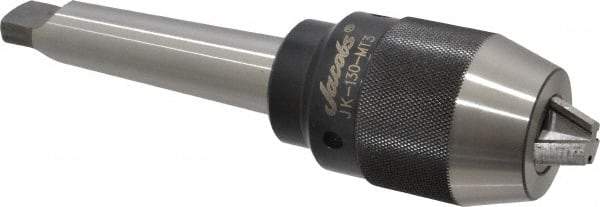 Jacobs - 3MT, 3/64 to 1/2" Capacity, Integral Shank Drill Chuck - Keyless, Taper Shank, 1-7/8" Sleeve Diam, 3-5/32" Open Length - Exact Industrial Supply