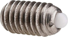 Gibraltar - 5/16-18, 9/16" Thread Length, 1/12" Plunger Projection, Stainless Steel Threaded Spring Plunger - 0.135" Max Plunger Diam, 0.562" Plunger Length, 3.7 Lb Init End Force, 15.5 Lb Final End Force - Best Tool & Supply