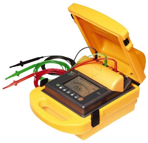 Fluke - Digital LCD Display, 2,000,000 Megohm Electrical Insulation Resistance Tester & Megohmmeter - 5,000 VDC Max Test Voltage, Powered by 12V Lead-Acid Battery - Best Tool & Supply