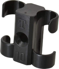 Midwest Control - 3/8 to 1/2 Hose OD, Multitube Holder - Black, 2 Slots, 1.1" OAL, 0.16" Mounting Hole, For Use With Tubes, Wires, Hose & Pipe - Best Tool & Supply