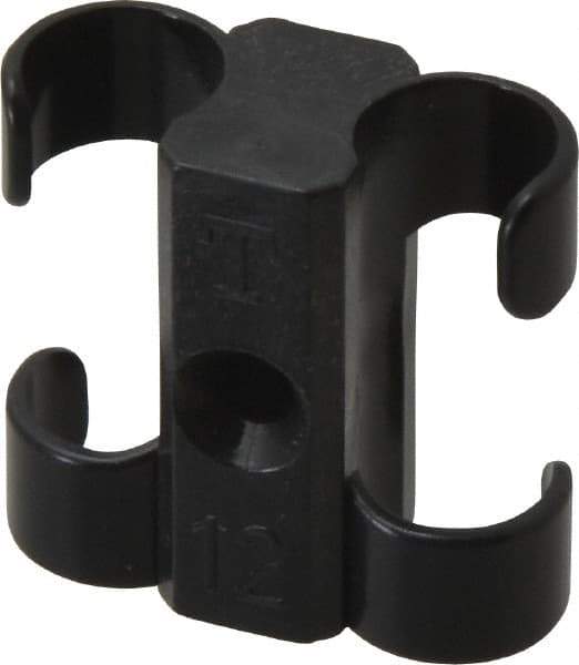 Midwest Control - 1/2 to 5/8 Hose OD, Multitube Holder - Black, 2 Slots, 1.33" OAL, 0.17" Mounting Hole, For Use With Tubes, Wires, Hose & Pipe - Best Tool & Supply