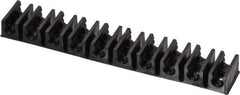 Midwest Control - 5/32 Hose OD, Multitube Holder - Black, 10 Slots, 4" OAL, 1/8" Mounting Hole, For Use With Plastic Tubing, Hose & Wire - Best Tool & Supply