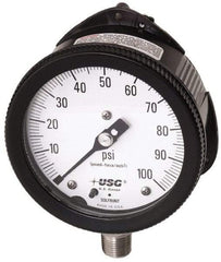 Ametek - 6" Dial, 1/2 Thread, 30-0-15 Scale Range, Pressure Gauge - Lower Back Connection Mount, Accurate to 0.5% of Scale - Best Tool & Supply