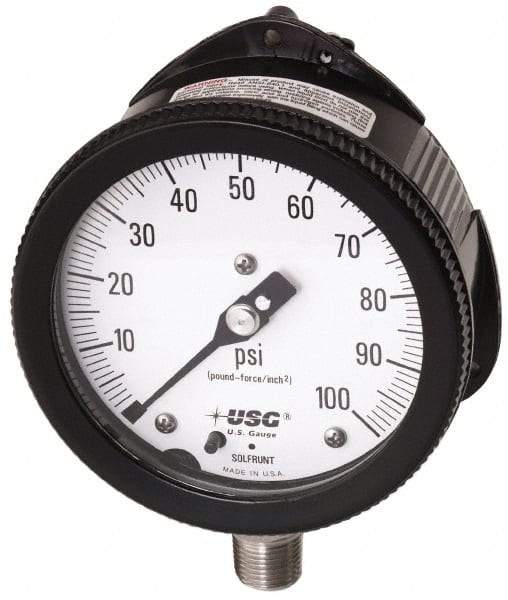 Ametek - 6" Dial, 1/2 Thread, 0-1,000 Scale Range, Pressure Gauge - Lower Connection Mount, Accurate to 0.5% of Scale - Best Tool & Supply