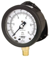 Ametek - 6" Dial, 1/2 Thread, 0-200 Scale Range, Pressure Gauge - Lower Connection Mount, Accurate to 0.5% of Scale - Best Tool & Supply