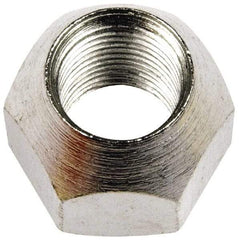 Dorman - 9/16-18 Zinc Finish Open Wheel Nut - 7/8" Hex, 3/4" OAL, 60° Seat Angle - Best Tool & Supply