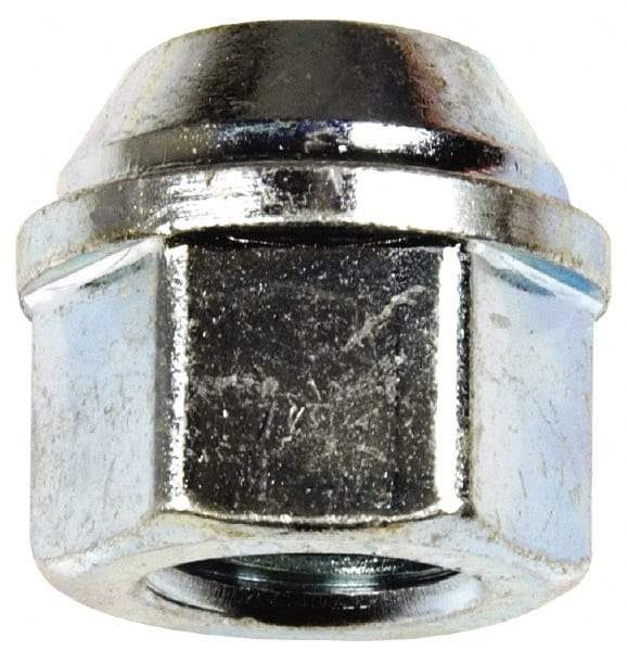 Dorman - M12-1.5 Zinc Finish Open Wheel Nut - 19mm Hex, 20.5mm OAL, 60° Seat Angle - Best Tool & Supply