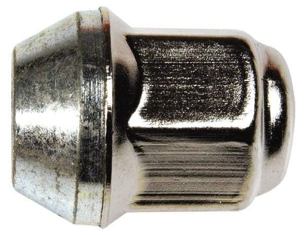 Dorman - M12-1.5 Stainless Finish Capped Wheel Nut - 19mm Hex, 31mm OAL, 60° Seat Angle - Best Tool & Supply