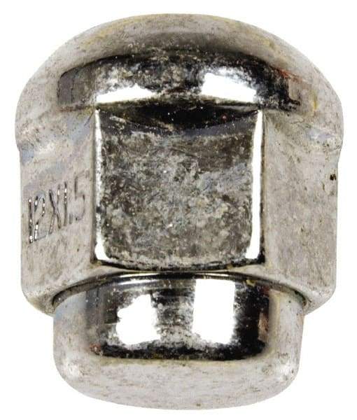 Dorman - M12-1.5 Chrome Finish Capped Wheel Nut - 19mm Hex, 24.5mm OAL, 60° Seat Angle - Best Tool & Supply