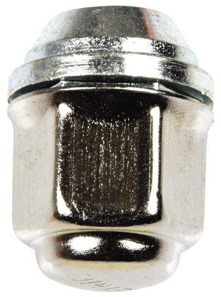 Dorman - M12-1.5 Stainless Finish Capped Wheel Nut - 19mm Hex, 29.5mm OAL, 60° Seat Angle - Best Tool & Supply