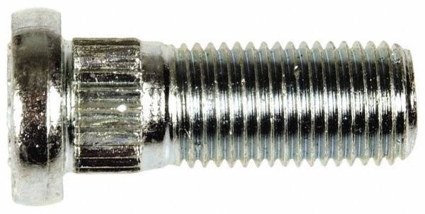 Dorman - M12-1.25 Serrated Bolt Wheel Stud - 13mm Knurl, 32mm OAL, 10mm Shoulder Length - Best Tool & Supply