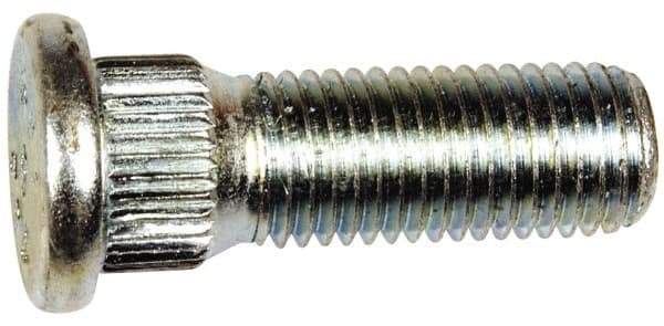 Dorman - M12-1.5 Serrated Bolt Wheel Stud - 14.35mm Knurl, 37.5mm OAL, 7mm Shoulder Length - Best Tool & Supply