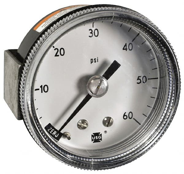 Pressure Gauge: 2″ Dial, 1/8″ Thread, U-Clamp & Center Back Mount 3-2-3% of Scale Accuracy