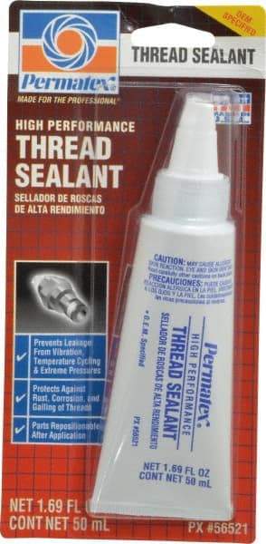 Permatex - 50 mL Tube, White, Paste High Strength Threadlocker - Series 565 - Best Tool & Supply