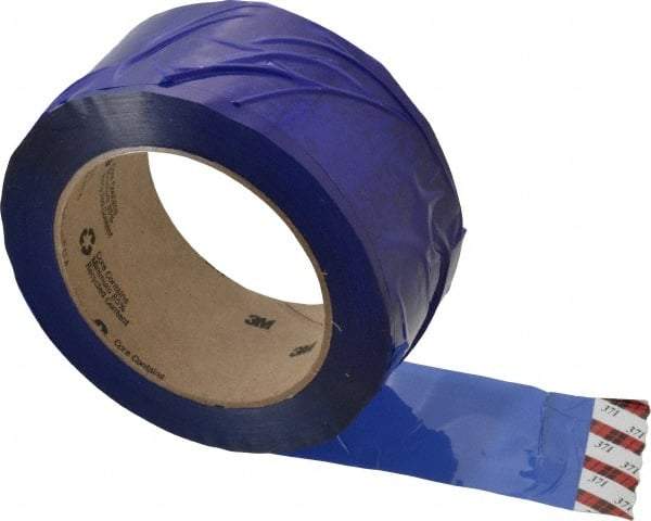 3M - 2" x 110 Yd Blue Rubber Adhesive Sealing Tape - Polypropylene Film Backing, 1.9 mil Thick, 44 Lb Tensile Strength, Series 371 - Best Tool & Supply