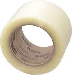 3M - 3" x 110 Yd Clear Rubber Adhesive Sealing Tape - Polypropylene Film Backing, 1.9 mil Thick, 44 Lb Tensile Strength, Series 371 - Best Tool & Supply