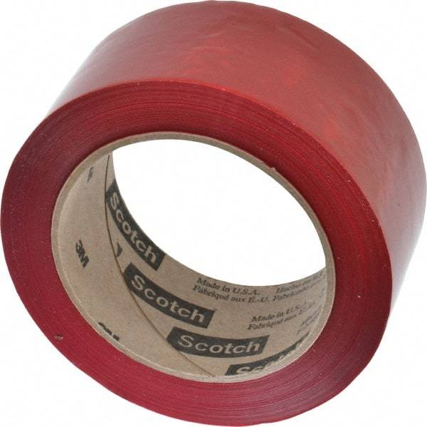 3M - 2" x 110 Yd Red Rubber Adhesive Sealing Tape - Polypropylene Film Backing, 1.9 mil Thick, 44 Lb Tensile Strength, Series 371 - Best Tool & Supply