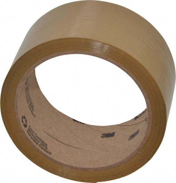 3M - 2" x 55 Yd Natural (Color) Rubber Adhesive Sealing Tape - Polypropylene Film Backing, 1.9 mil Thick, 44 Lb Tensile Strength, Series 371 - Best Tool & Supply