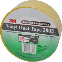 3M - 2" x 50 Yds Yellow Duct Tape - 6.5 mil, Rubber Adhesive, Vinyl Backing, 12.6 Lb/ln Tensile Strength, 200°F Max, Series 3903 - Best Tool & Supply