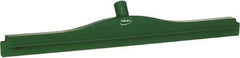 Vikan - 24" Rubber Blade Floor Squeegee - Double Edge, Green, Plastic Holder - Best Tool & Supply