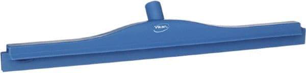 Vikan - 24" Rubber Blade Floor Squeegee - Double Edge, Blue, Plastic Holder - Best Tool & Supply